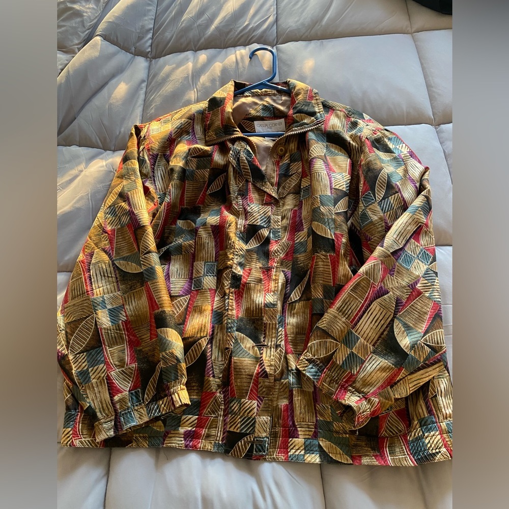 Vintage casual corner colored bomber jacket